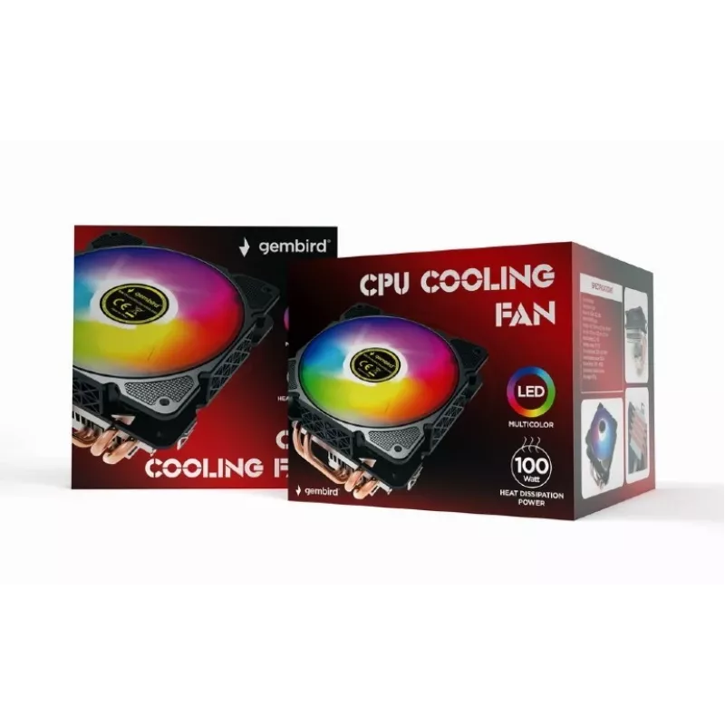 Chłodzenie powietrzne Gembird CPU-HURACAN-ARGB-X140 12 cm Czarny Biały 800-1600 RPM