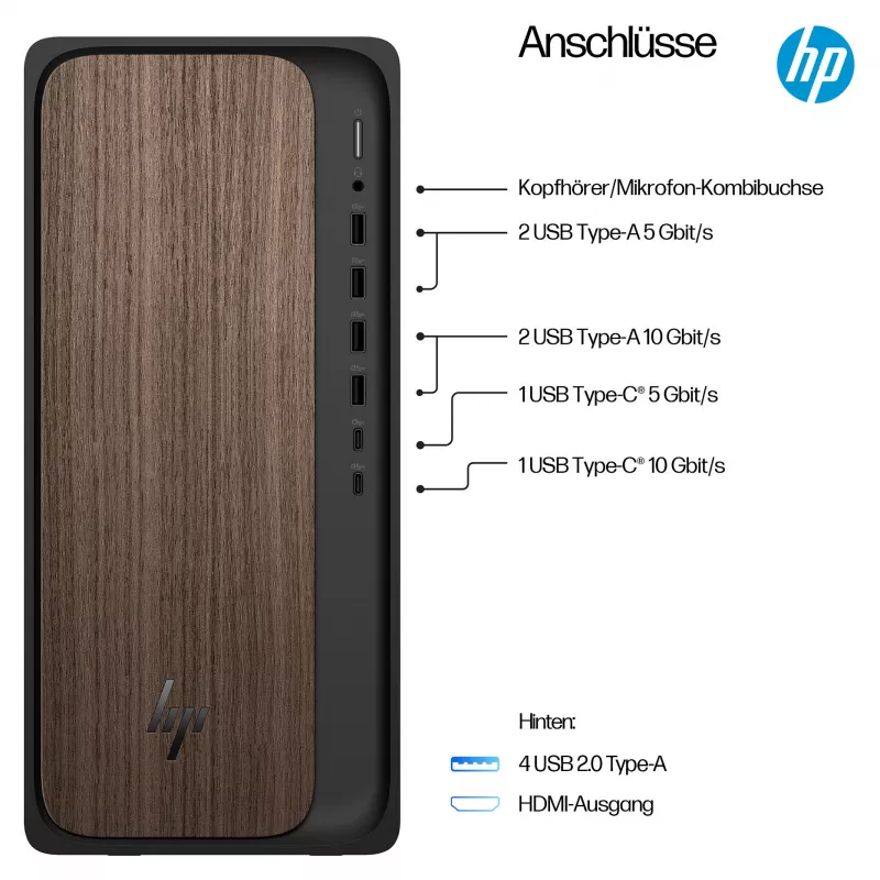 HPI OmniDesk AI M03-0073ng - Intel Core Ultra 7 265, 16 GB RAM, 512 GB SSD, Windows 11 Home