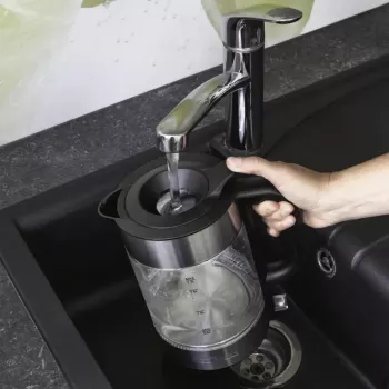Czajnik elektryczny ProfiCook PC-WKS 1322 G — 1,7 L, 2200 W, szkło i stal nierdzewna, bezprzewodowy