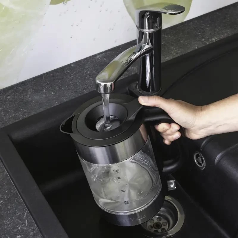 Czajnik elektryczny ProfiCook PC-WKS 1322 G — 1,7 L, 2200 W, szkło i stal nierdzewna, bezprzewodowy