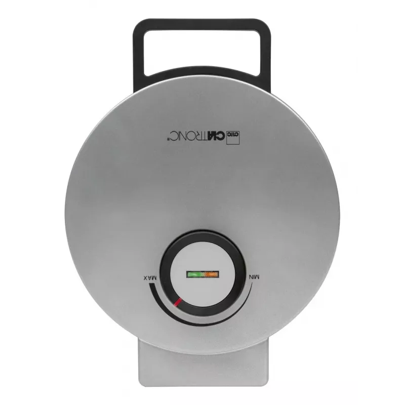 Gofrownica CLATRONIC HA 3833 — 1 gofr okrągły, 1200 W, płyty 20×20 cm, czarno-srebrna