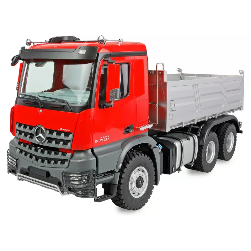 Ciężarówka zdalnie sterowana Amewi Mercedes-Benz Arocs Muldenkipper 6x6 1:14 RTR czerwona