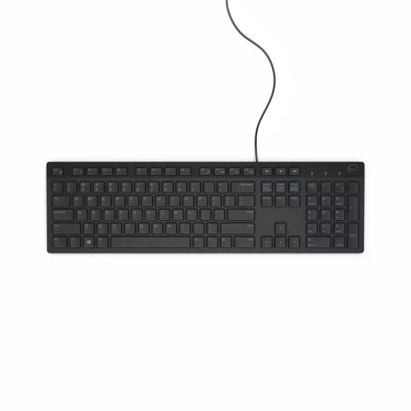 Klawiatura DELL KB216 uniwersalna USB QWERTY UK English czarna pełnowymiarowa przewodowa