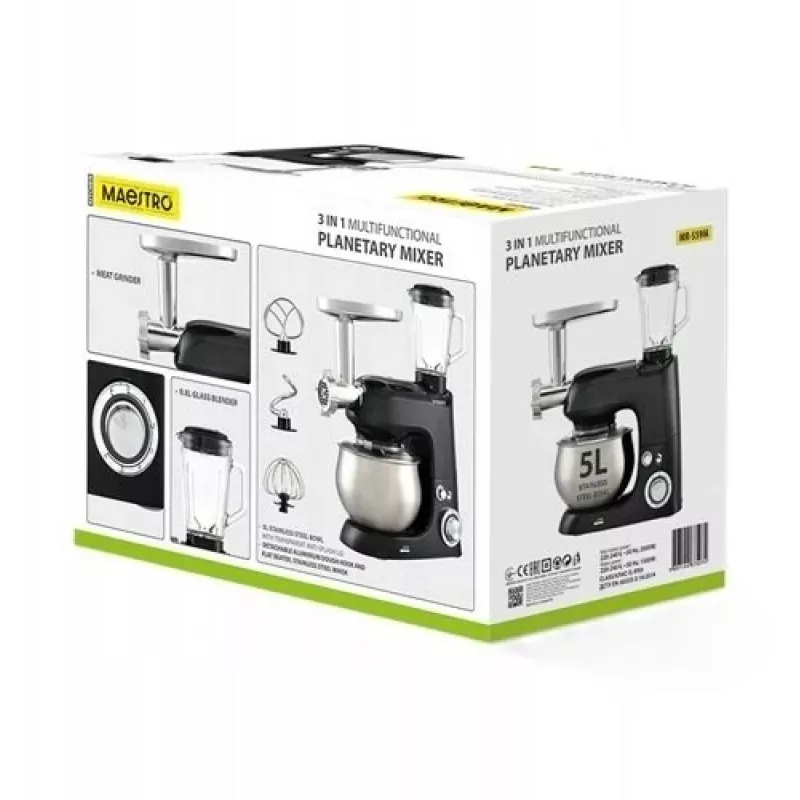 Mikser planetarny Maestro MR-559-M 3-w-1, 2000W, wielofunkcyjny robot kuchenny