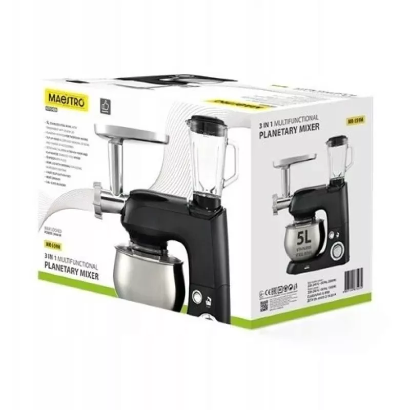 Mikser planetarny Maestro MR-559-M 3-w-1, 2000W, wielofunkcyjny robot kuchenny