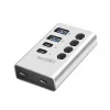 Hub USB 3.2 Gen1, 4 porty, USB-A/C, przełącznik on/off
