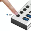 Hub USB 3.2 Gen1, 4 porty, USB-A/C, przełącznik on/off