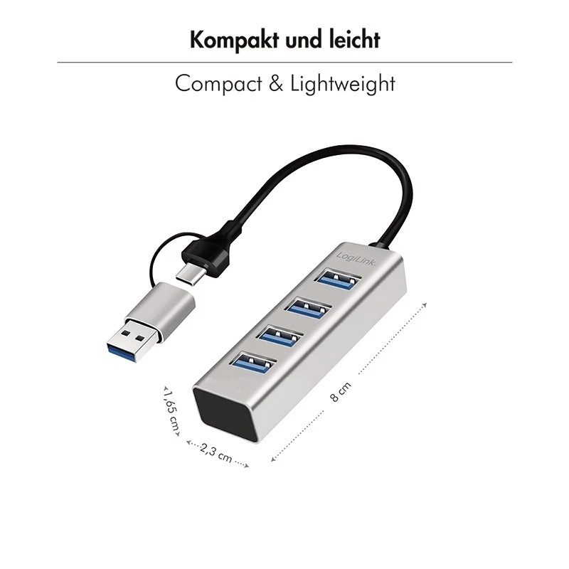 Hub USB3.0 4-porty USB-A 5Gbit/s