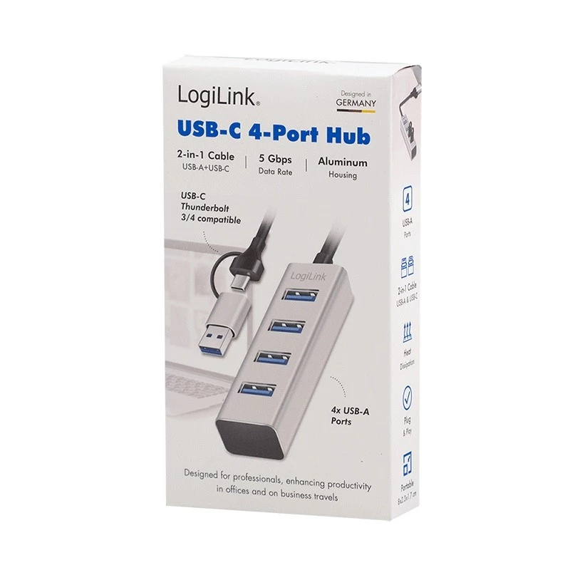 Hub USB3.0 4-porty USB-A 5Gbit/s