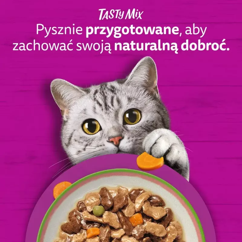 Mokra karma dla kota Whiskas Tasty Mix wybór szefa kuchni w sosie 40 × 85 g saszetek