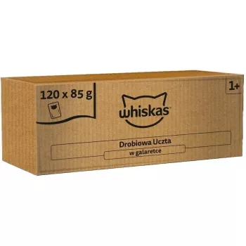 Saszetki z mokrą karmą dla kota Whiskas Drobiowa Uczta w galaretce 120 x 85 g (multipack)