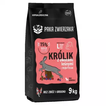 PAKA ZWIERZAKA królik z owocami leśnymi large 9 kg sucha karma dla psa