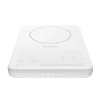 Power bank Belkin BPD010hqWH 5000 mAh, ładowanie bezprzewodowe 7,5 W, USB-C, biały