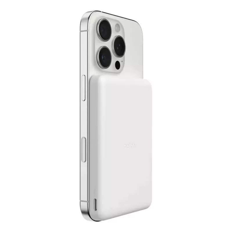 Power bank Belkin BPD010hqWH 5000 mAh, ładowanie bezprzewodowe 7,5 W, USB-C, biały