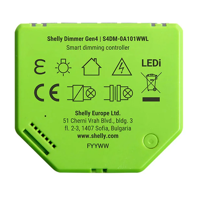 Shelly Dimmer Gen4 Green Multi-Protokoll-Konnektivitaet