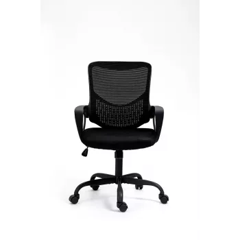 Fotel biurowy ActiveJet YK507 czarny — obrotowy ergonomiczny fotel do pracy, tkanina/PU, regulacja wysokości