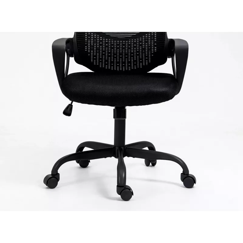 Fotel biurowy ActiveJet YK507 czarny — obrotowy ergonomiczny fotel do pracy, tkanina/PU, regulacja wysokości