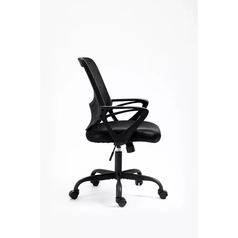 Fotel biurowy ActiveJet YK507 czarny — obrotowy ergonomiczny fotel do pracy, tkanina/PU, regulacja wysokości