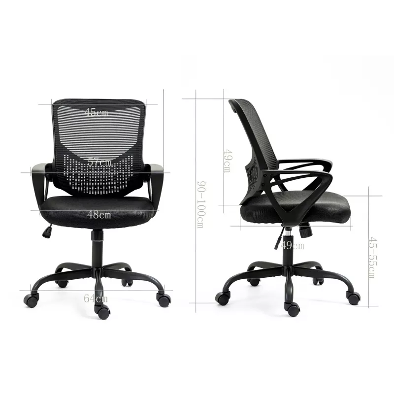 Fotel biurowy ActiveJet YK507 czarny — obrotowy ergonomiczny fotel do pracy, tkanina/PU, regulacja wysokości