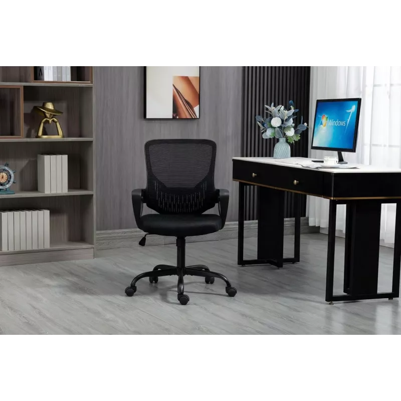 Fotel biurowy ActiveJet YK507 czarny — obrotowy ergonomiczny fotel do pracy, tkanina/PU, regulacja wysokości