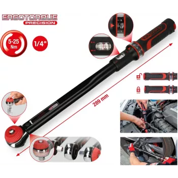 KS TOOLS ERGOTORQUE - Klucz dynamometryczny - 1/4 - 5 - 25 N·m