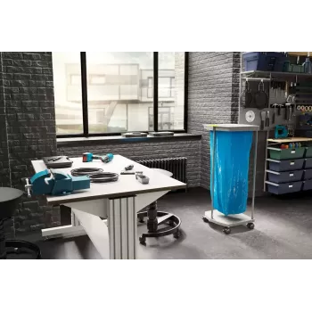 Wolnostojący stelaż na worki na śmieci Hailo ProfiLine MSS XXXL — Do użytku wewnętrznego, Aluminium/Metal/Plastik, 430×450×970 mm