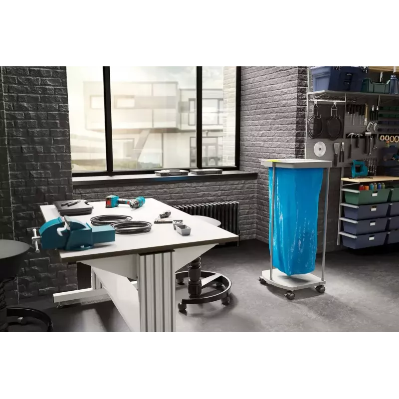 Wolnostojący stelaż na worki na śmieci Hailo ProfiLine MSS XXXL — Do użytku wewnętrznego, Aluminium/Metal/Plastik, 430×450×970 mm