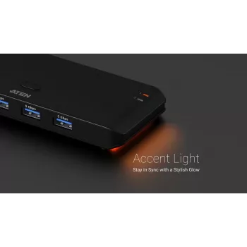 Przełącznik współdzielenia USB 3.2 Gen1 2x4 ATEN US5324 z hostem A + C i 4 portami urządzeń