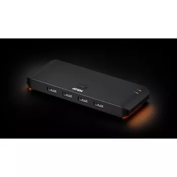 Przełącznik współdzielenia USB 2.0 ATEN US4224 — 2x host do 4x urządzenie, 480 Mbps, czarny