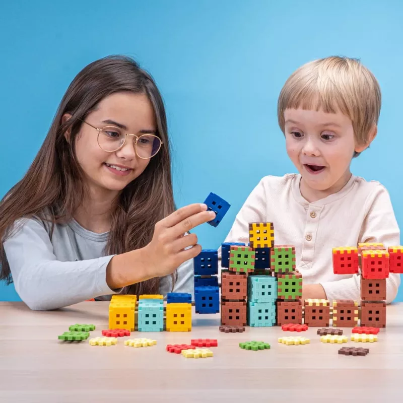 Klocki konstrukcyjne Marioinex Mini Waffle 302 elementy — zestaw do układania w stosy i łączenia