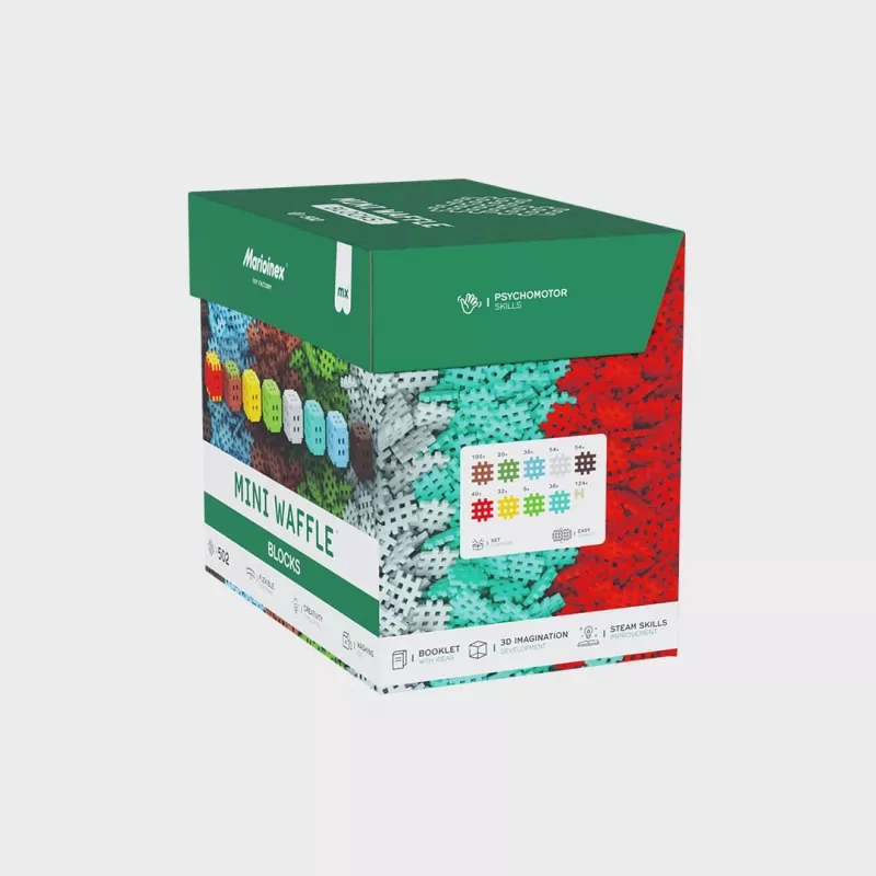 Zabawka konstrukcyjna Marioinex Klocki Waffle Mini Blocks — 502 sztuki