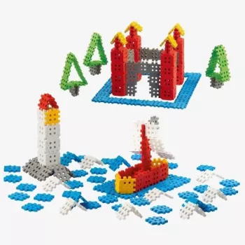 Klocki konstrukcyjne Marioinex Mini Waffle 200 sztuk — zestaw plastikowych elementów łączących