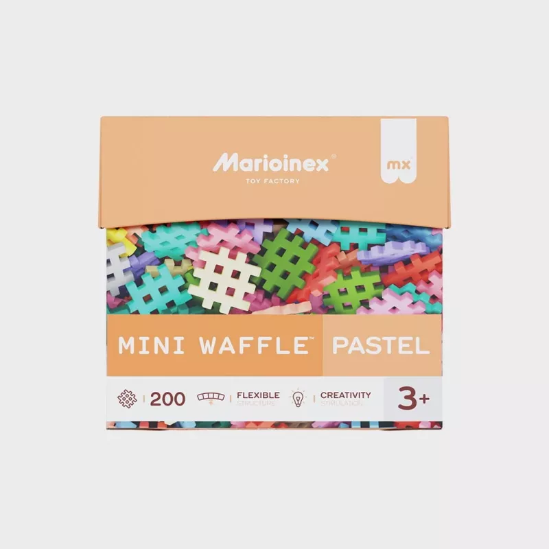 Klocki konstrukcyjne Marioinex Mini Waffle 200 sztuk pastelowe — zestaw konstrukcyjny dla dzieci