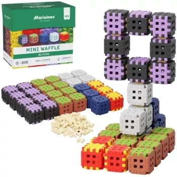 Klocki konstrukcyjne Marioinex Mini Waffle 206 elementów — zestaw konstrukcyjny dla dzieci