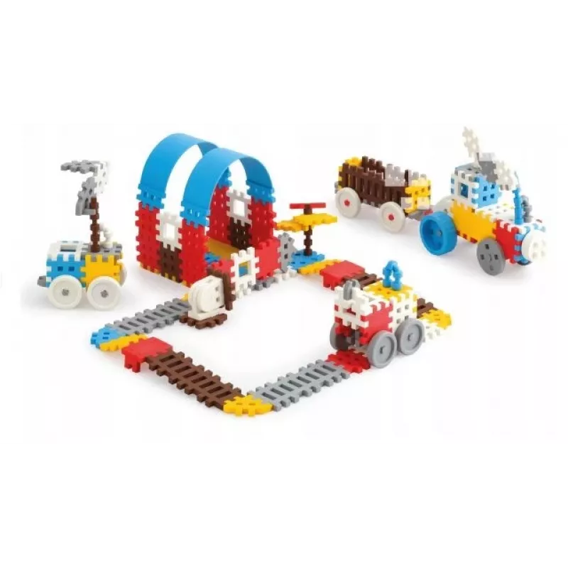 Klocki konstrukcyjne Marioinex Mini Waffle Set 2 — 140 elementów, zabawka konstrukcyjna łączona na zatrzask