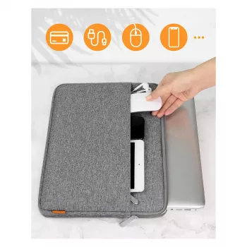 Etui rękaw Inateck LB01005 do laptopów 35,6 cm (14 cali), szare, powierzchnia monochromatyczna
