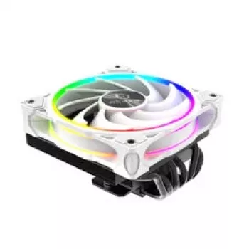 Chłodzenie CPU Akasa SOHO H6L RGB białe — niskoprofilowy radiator z wentylatorem RGB, kompatybilny z systemami mini-ITX