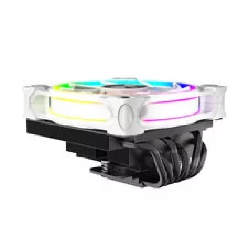 Chłodzenie CPU Akasa SOHO H6L RGB białe — niskoprofilowy radiator z wentylatorem RGB, kompatybilny z systemami mini-ITX