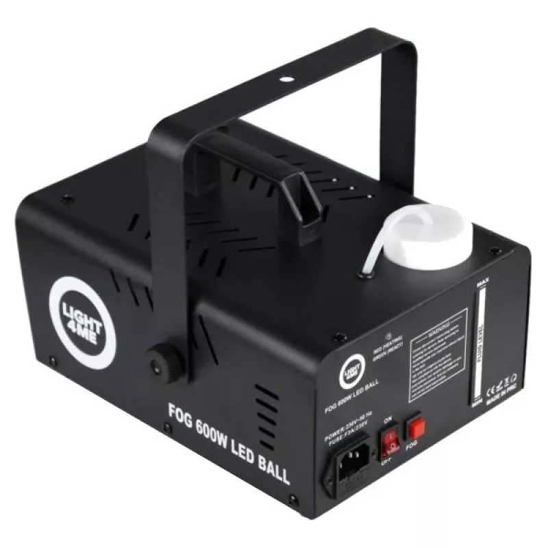 LIGHT4ME FOG 600W LED BALL - Maszyna do dymu/mgły z efektem iluminacji dymnej/kulą dyskotekową, pilot bezprzewodowy