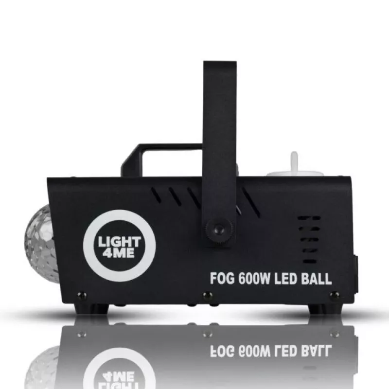 LIGHT4ME FOG 600W LED BALL - Maszyna do dymu/mgły z efektem iluminacji dymnej/kulą dyskotekową, pilot bezprzewodowy