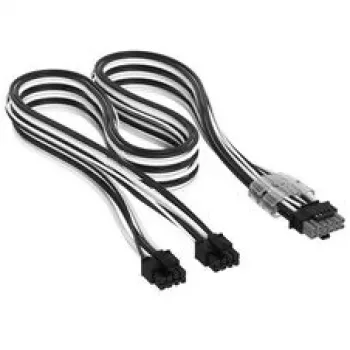 Corsair premium w oplocie 2x 8-Pin to 12V-2x6-Cable, do zasilacza Type-5 - czarny/Biały
