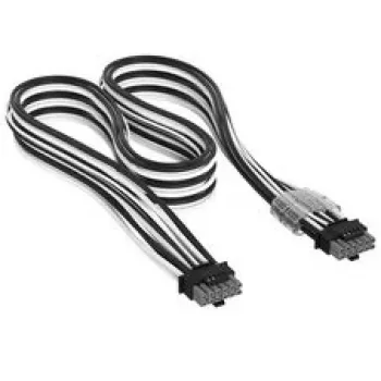 Corsair premium w oplocie 12V-2x6 do 12V-2x6 - kabel, uniwersalny - czarny/biały