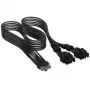 Corsair premium w oplocie 12V-2x6 to 2x 6+2-Pin-kabel PCIe, Universal - czarny