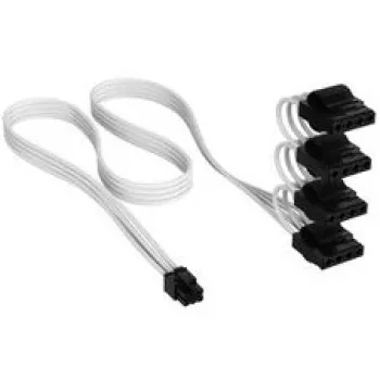 Corsair premium w oplocie 4x 4-Pin-Molex-Cable, do zasilacza Type-5 - biały