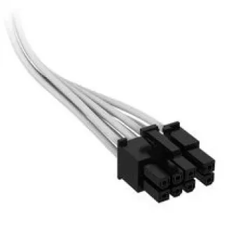 Kabel Corsair, typ 4, złącze zasilania PCIe, 8-pin (6+2), 650 mm, indywidualnie opleciony - biały