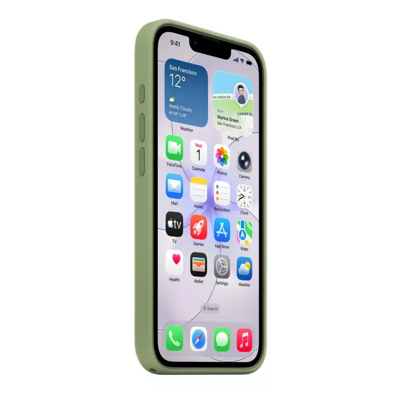 Ochronne etui silikonowe z MagSafe dla Apple iPhone 17e — Light Moss, pasuje do ekranów 15,5 cm (6,1 cala)