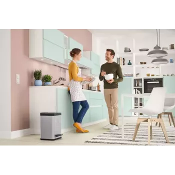 Kosz na śmieci Hailo Öko duo plus M 18 L prostokątny stalowy czarny