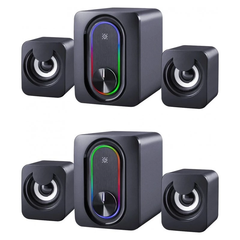 Głośniki komputerowe DEFENDER 2.1 G14 — 11 W, zasilanie USB, Bluetooth, podświetlenie LED RGB