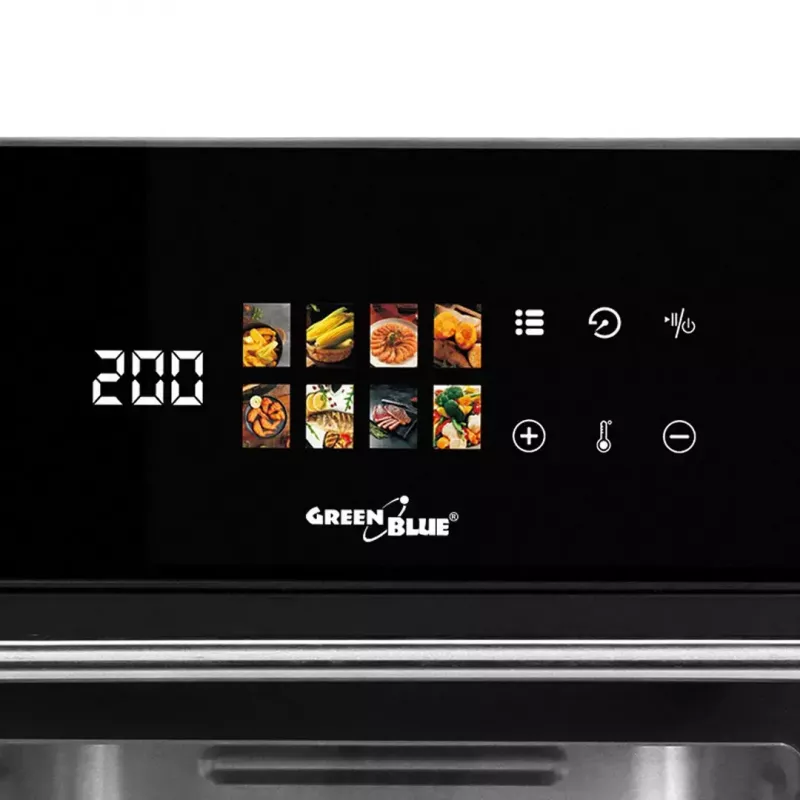Frytownica beztłuszczowa GreenBlue GB950 1800W, pojemność 10 l, 8 programów, panel dotykowy, timer, czarna