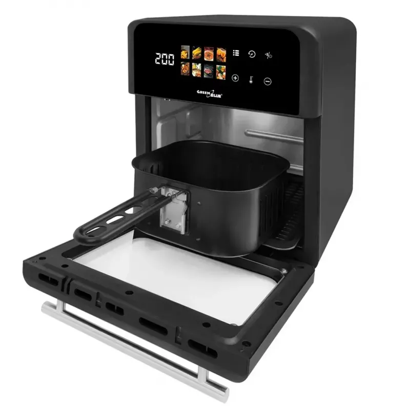 Frytownica beztłuszczowa GreenBlue GB950 1800W, pojemność 10 l, 8 programów, panel dotykowy, timer, czarna